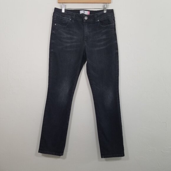 CAbi High Rise Straight Stretch Jeans Black Size 10 - Picture 1 of 6